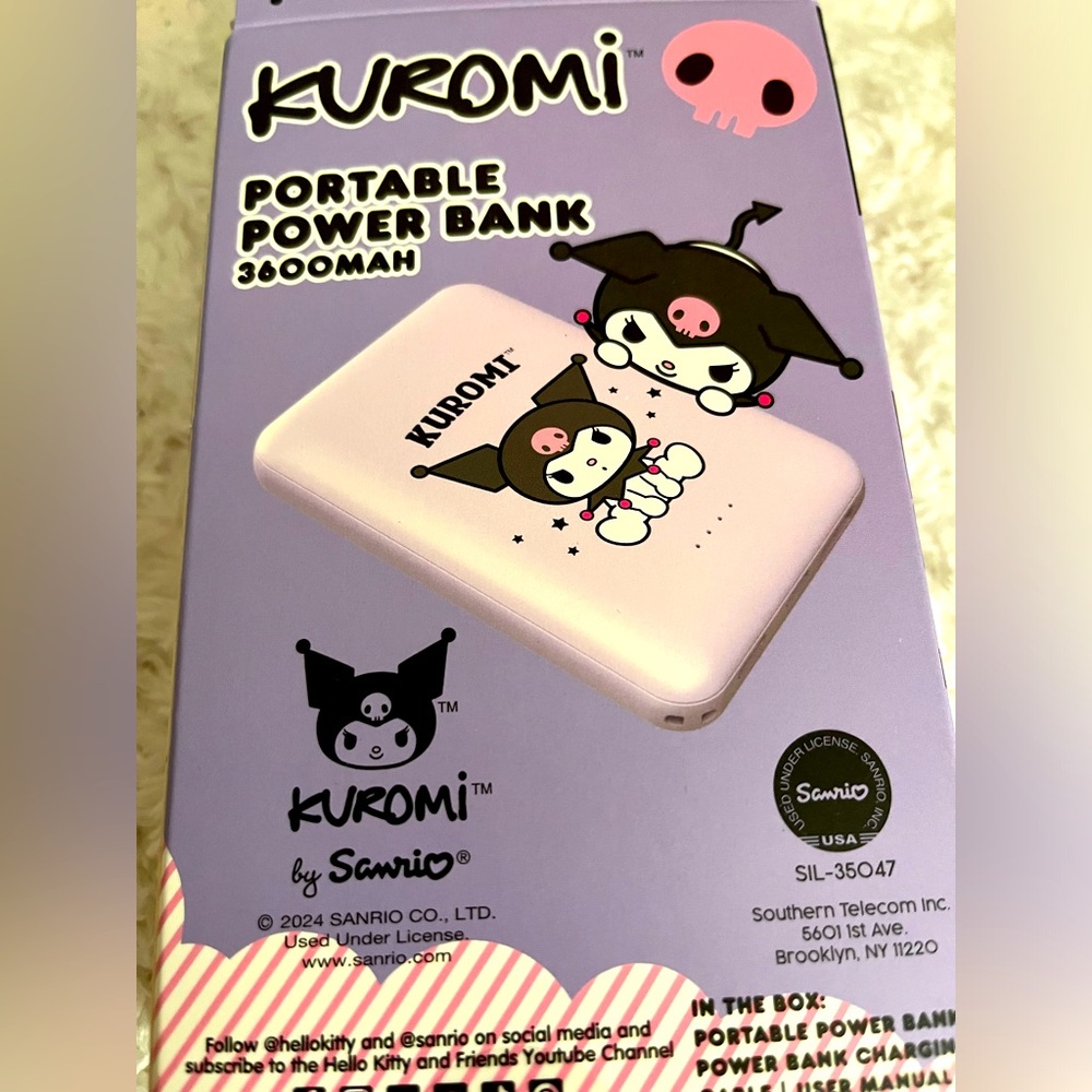 Kuromi Portable Powerbank 3600mah new in box